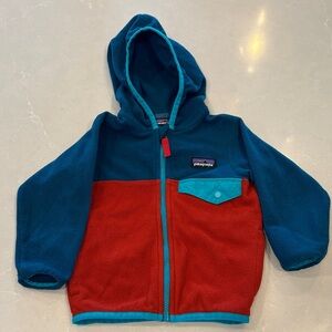 Patagonia Kids' Teal and Red Fleece Hoodie